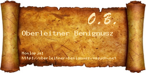 Oberleitner Benignusz névjegykártya
